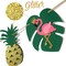 Hawaiian Birthday Party Decoration for Luau Summer Pool Glitter Gold Birthday Banner for Aloha Party Coconut Palm and Beach Happy Birthday Banner Photography Props